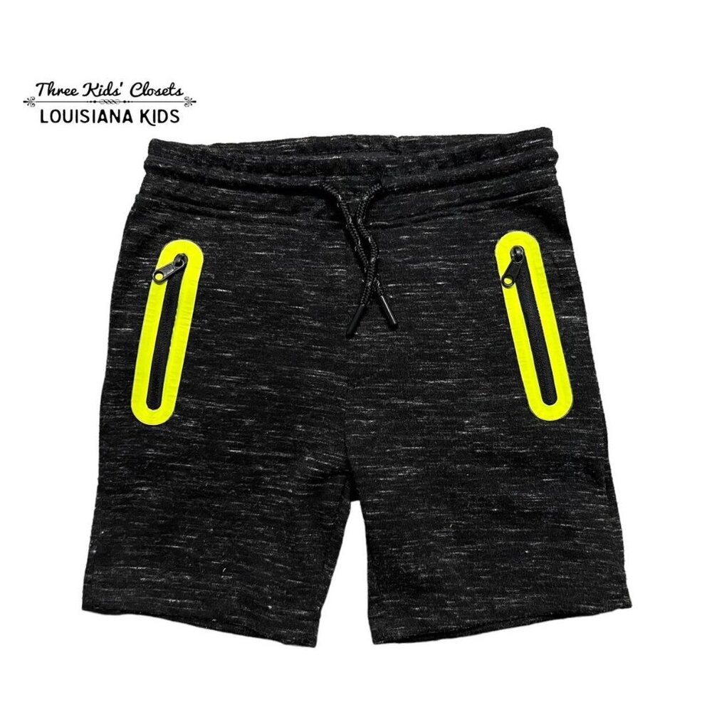 Wayside 4T Black & Neon Yellow Drawstring Shorts